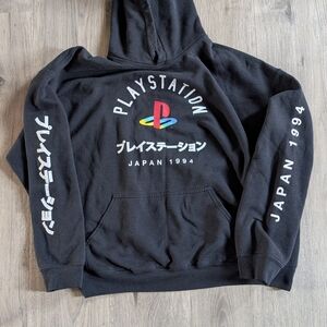 Sony Black Zip-Up Sweater with Multicolor Logo